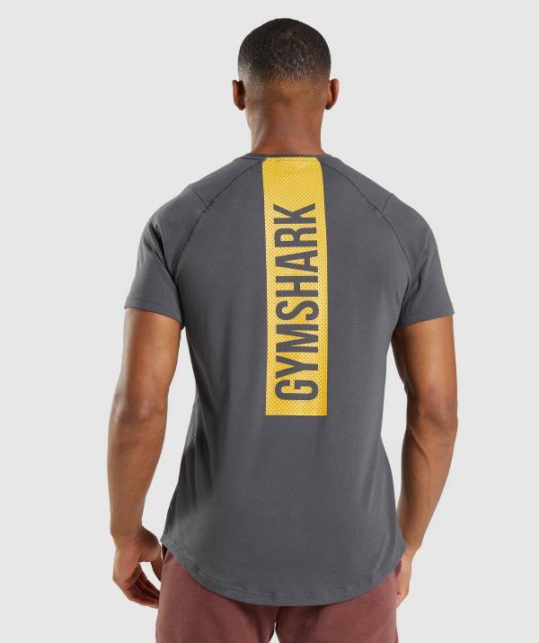 Panske Tricka Gymshark Bold Čierne Siva | TD7160523